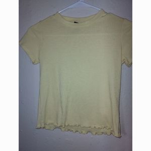 Forever 21 yellow fitted cropped t
